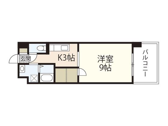 ロアール南竹屋(1K/7階)の間取り写真