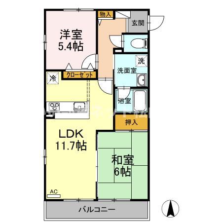 フローレンスMAI(2LDK/3階)の間取り写真