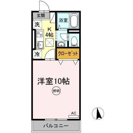 アイコート(1K/1階)の間取り写真