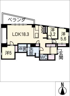 MOTHER(3LDK/6階)の間取り写真