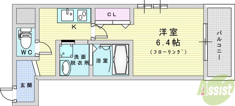 フジパレス東三国Ⅵ番館(1K/3階)の間取り写真