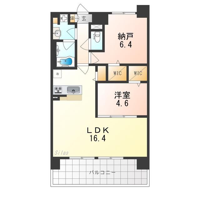フェンテイーストII(1SLDK/3階)の間取り写真