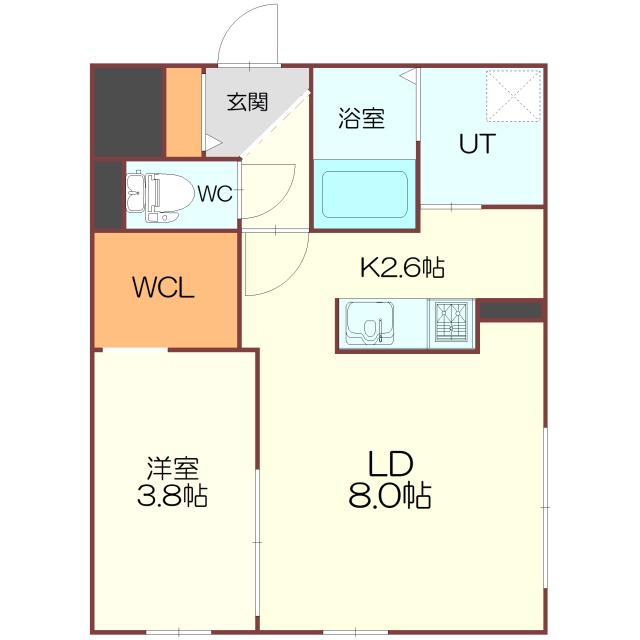 WHITE COURT(1LDK/3階)の間取り写真