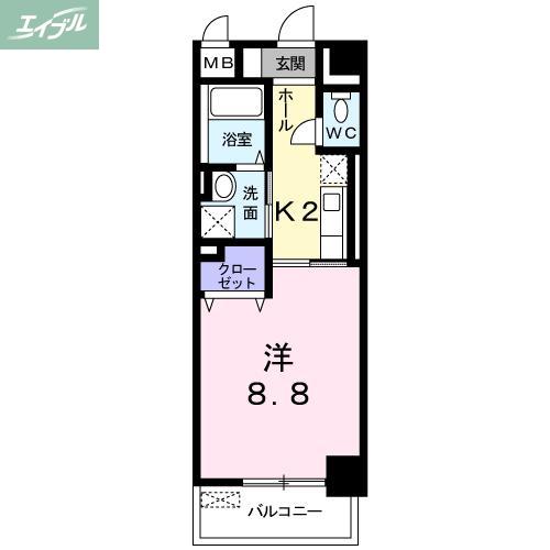 プチラパン(1K/3階)の間取り写真