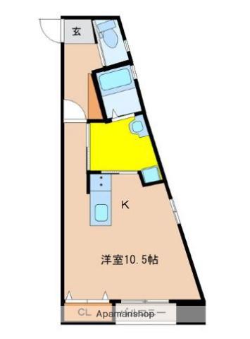 コンフォート吉村(ワンルーム/1階)の間取り写真