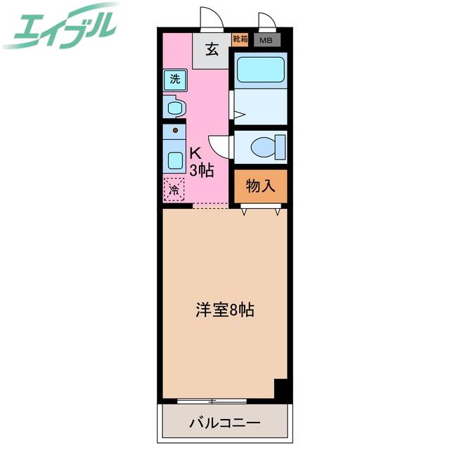 エスポワール生和(1K/1階)の間取り写真