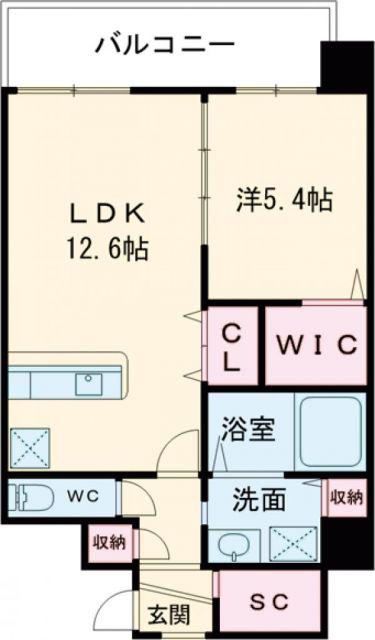RISO CORE(1LDK/10階)の間取り写真