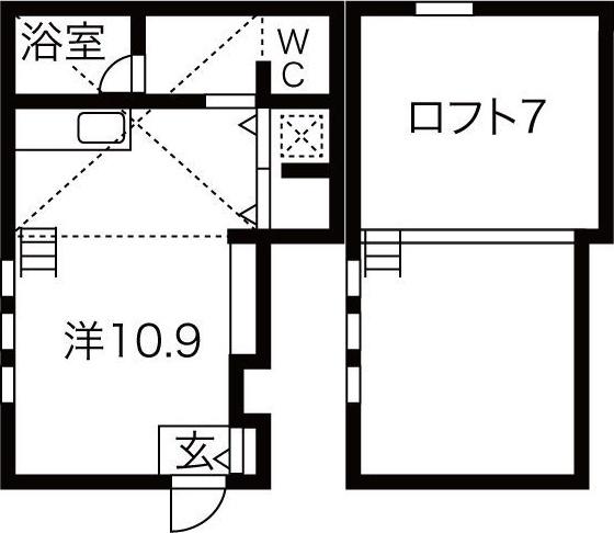 コレクション名駅西(ワンルーム/1階)の間取り写真