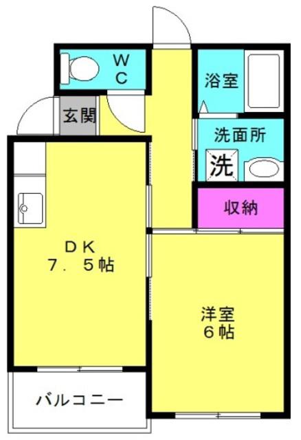 ルークフラット播磨(1DK/1階)の間取り写真