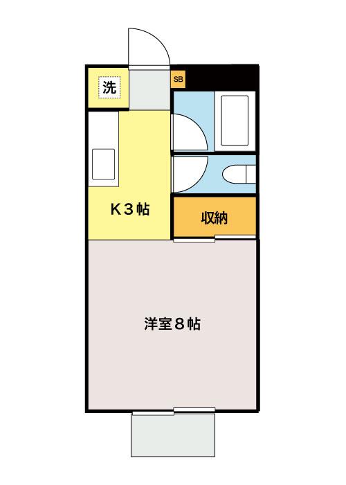 ヴィラネルI(1K/2階)の間取り写真