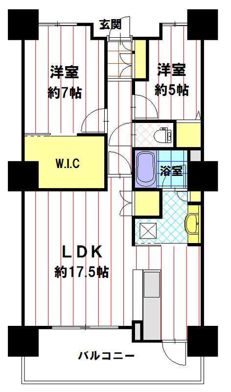 ポレスター長野大通(2LDK/3階)の間取り写真