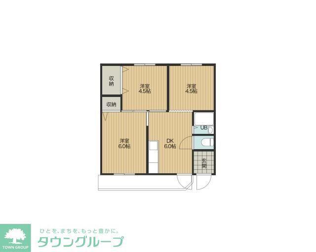 パークサイド鴻巣(3DK/1階)の間取り写真