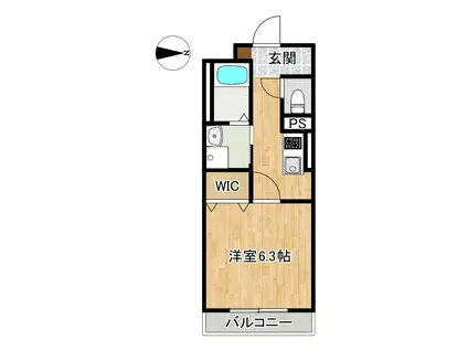 プティ メゾン(1K/1階)の間取り写真