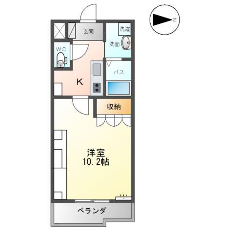 セピアローズII(1K/1階)の間取り写真