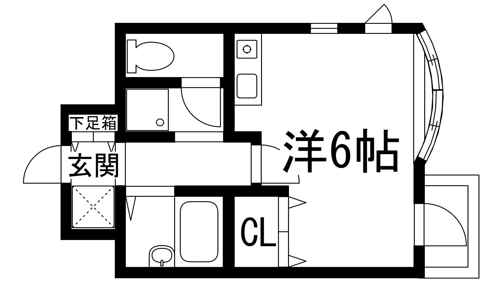 モンレーブ(ワンルーム/2階)の間取り写真