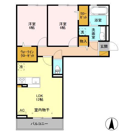 モルゲンロート 光(2LDK/2階)の間取り写真