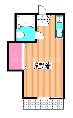 ウエストアパートメント(ワンルーム/2階)の間取り写真