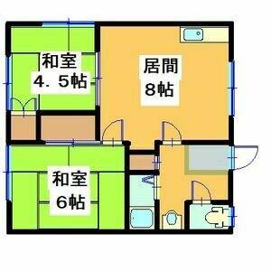 コーポあおば(2LDK/2階)の間取り写真