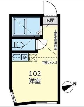 ユナイト衣笠フォルカオの杜(1K/1階)の間取り写真