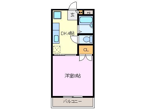 フォレスト末広(1K/3階)の間取り写真