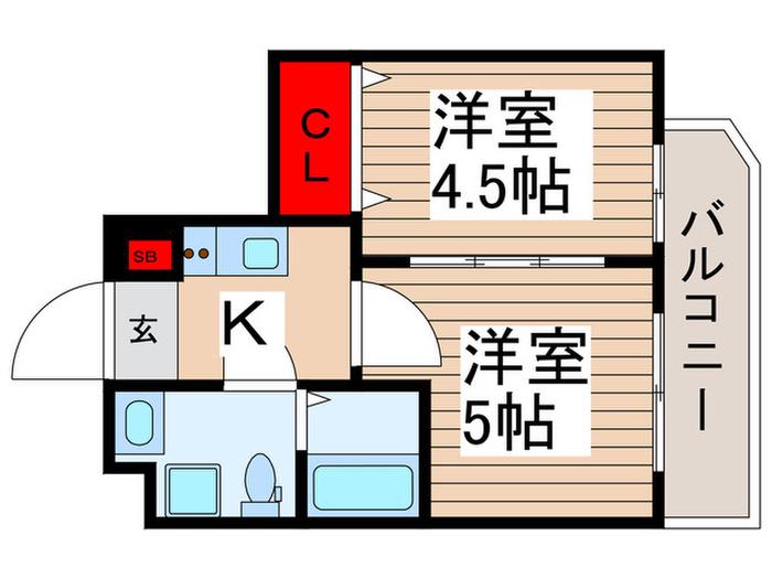 GRAN PASEO六町(2K/3階)の間取り写真