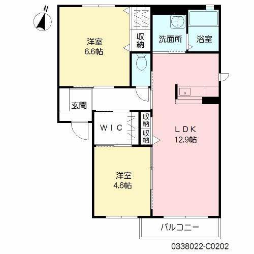 シャーメゾン茶屋の原II  C棟(2LDK/2階)の間取り写真