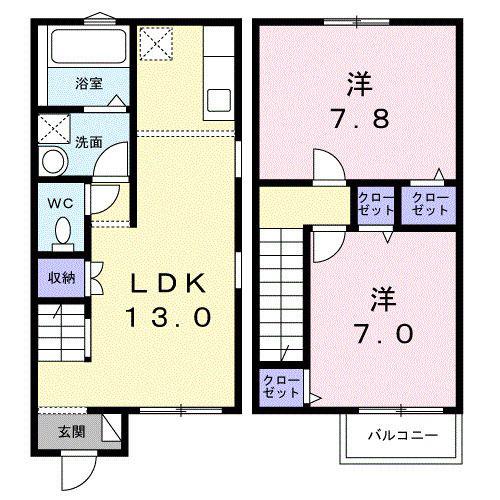 ブルーム I(2LDK/1階)の間取り写真