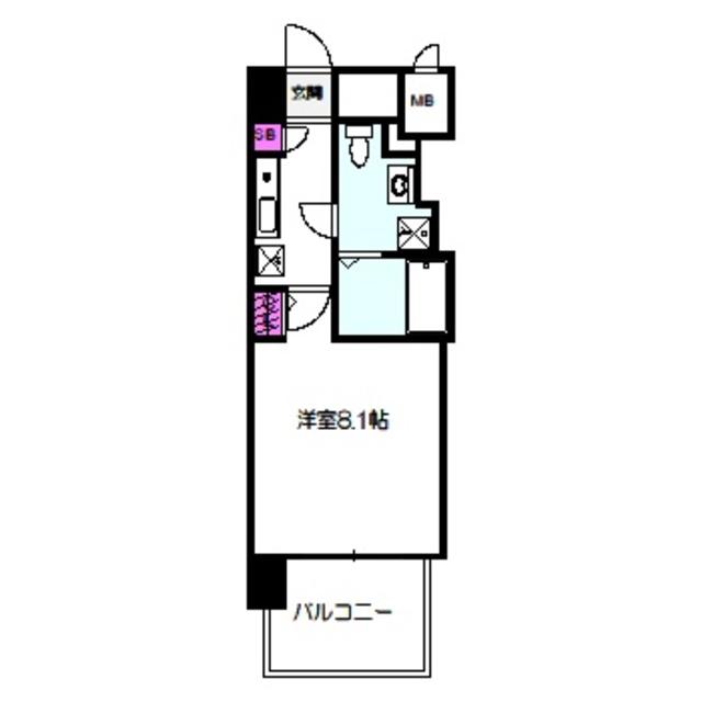グラマシー京橋(1K/5階)の間取り写真