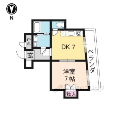 パレセゾン樫(1DK/2階)の間取り写真