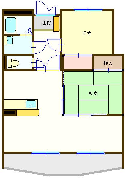 ドリームA(2LDK/3階)の間取り写真