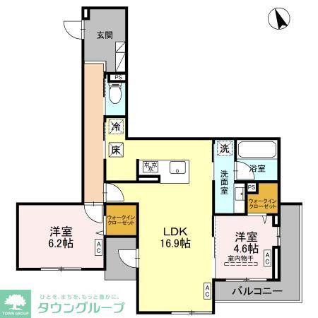 クレール(2LDK/3階)の間取り写真