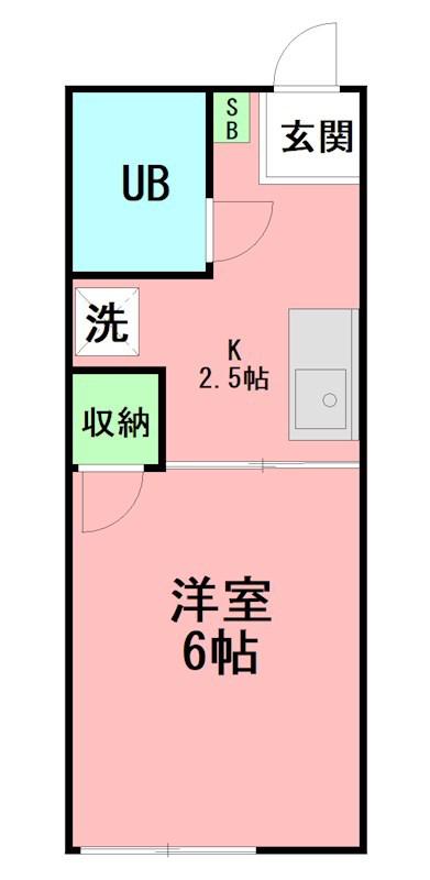 シティハイムベルA(ワンルーム/2階)の間取り写真