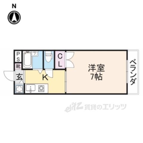 ラヴェニュー西牧野(1K/3階)の間取り写真