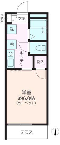 メゾンエーデルワイス(1K/1階)の間取り写真