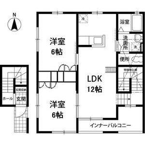 クララハウス(2LDK/2階)の間取り写真