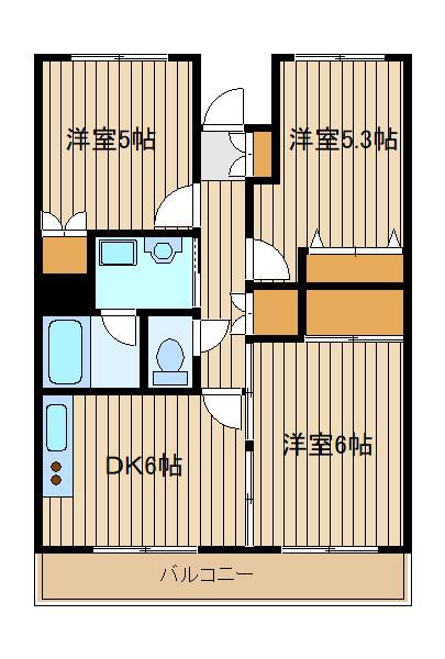 ドミール田無(3DK/2階)の間取り写真