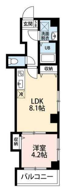 ルル浅草千束(1LDK/6階)の間取り写真