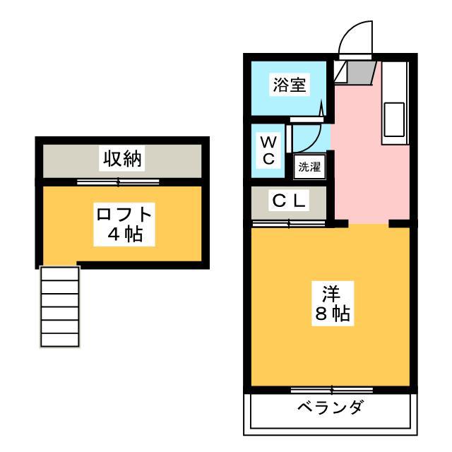 パシフィックオーシャンPART2(ワンルーム/2階)の間取り写真