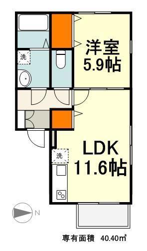 サクラコート北砂(1LDK/1階)の間取り写真