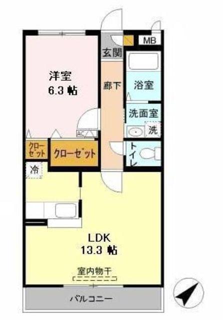 エスペランサ(1LDK/3階)の間取り写真