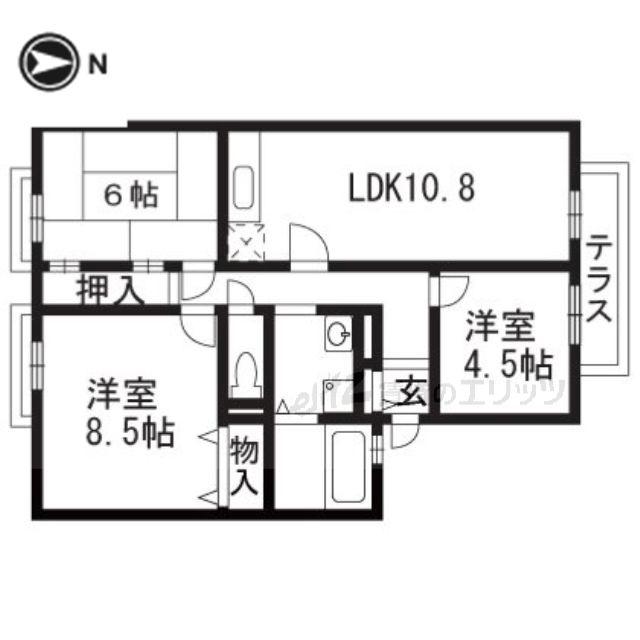 エクセル南茨木(3LDK/2階)の間取り写真