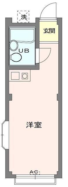 アップルハウス 青葉台(ワンルーム/2階)の間取り写真