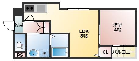 H-MAISON加美正覚寺(1LDK/2階)の間取り写真