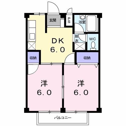 MAハイツI(2DK/2階)の間取り写真