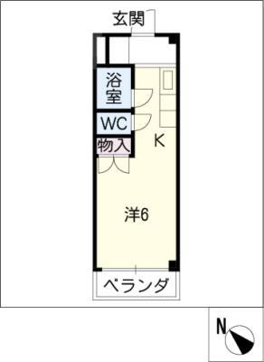 ジョイフル江島(1K/3階)の間取り写真