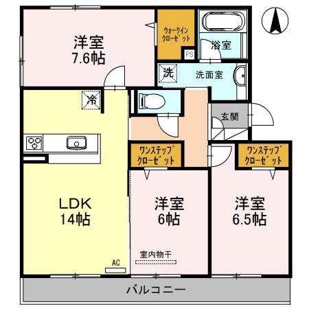 カーサオーツーノ(3LDK/2階)の間取り写真