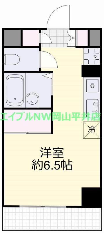 GV備岡(ワンルーム/10階)の間取り写真