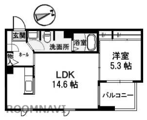 アタケイレックビル(1LDK/3階)の間取り写真