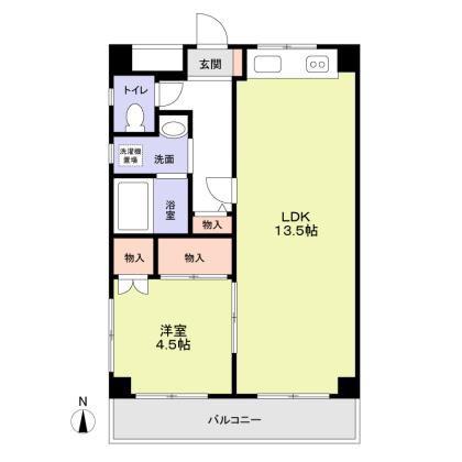 CASA小野寺(1LDK/5階)の間取り写真