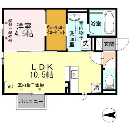 VILLAGRANDEE(1LDK/2階)の間取り写真